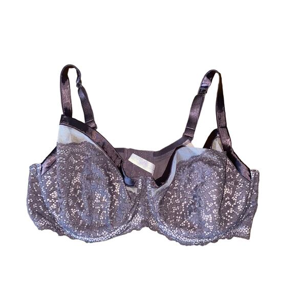 Cacique Seriously Sexy Purple Lace Underwire Balconette Bra Size 42DDD - Picture 4 of 6